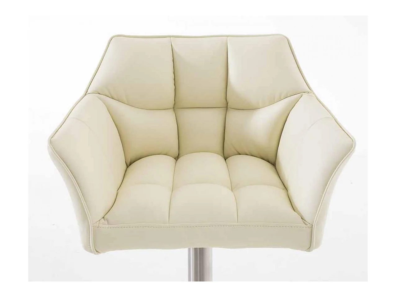 Lot de 2  Tabouret de bar - Similicuir & Acier inoxydable - Crème - Damaso