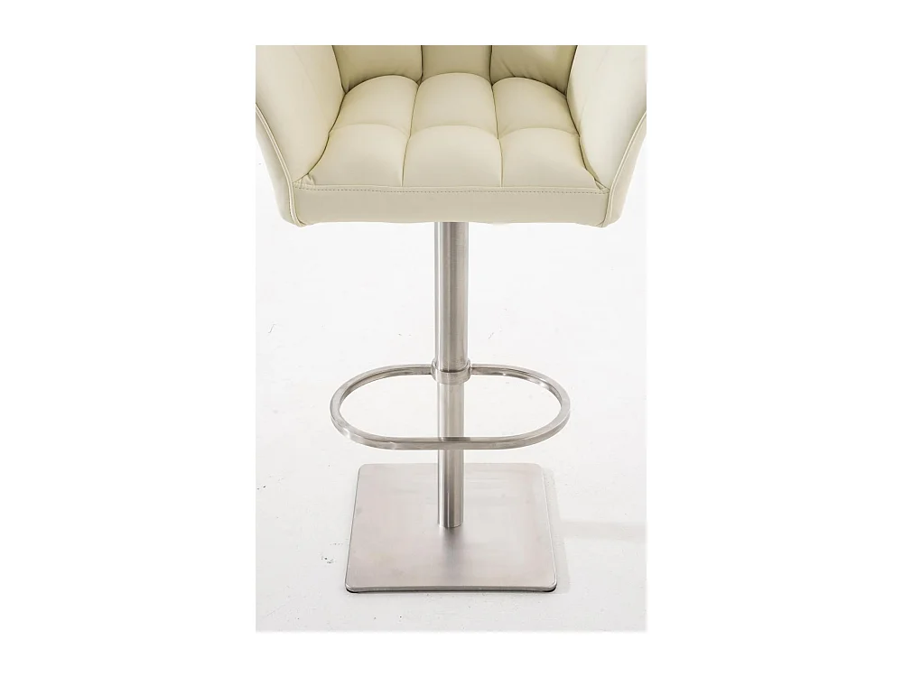 Lot de 2  Tabouret de bar - Similicuir & Acier inoxydable - Crème - Damaso