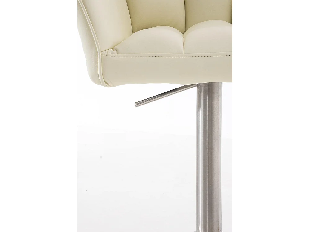 Lot de 2  Tabouret de bar - Similicuir & Acier inoxydable - Crème - Damaso