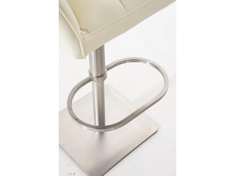 Lot de 2  Tabouret de bar - Similicuir & Acier inoxydable - Crème - Damaso
