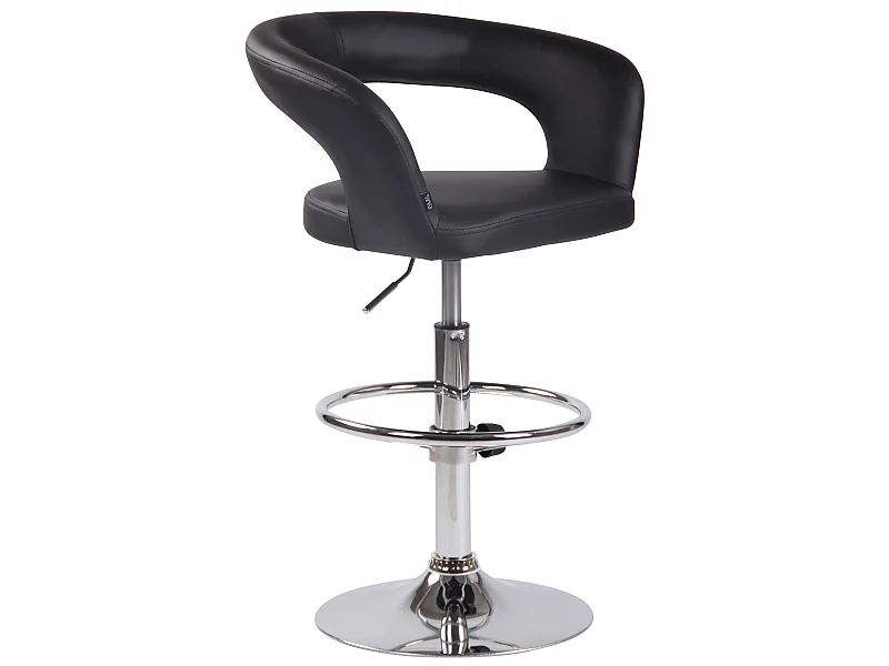Tabouret de bar - Similicuir - Noir - Jaen