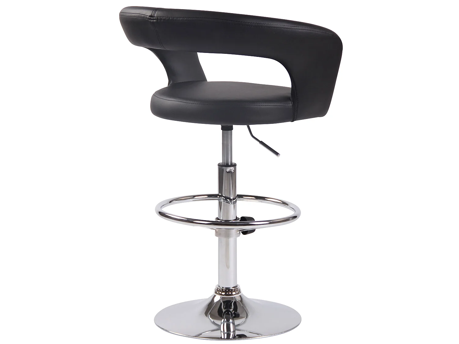 Tabouret de bar - Similicuir - Noir - Jaen