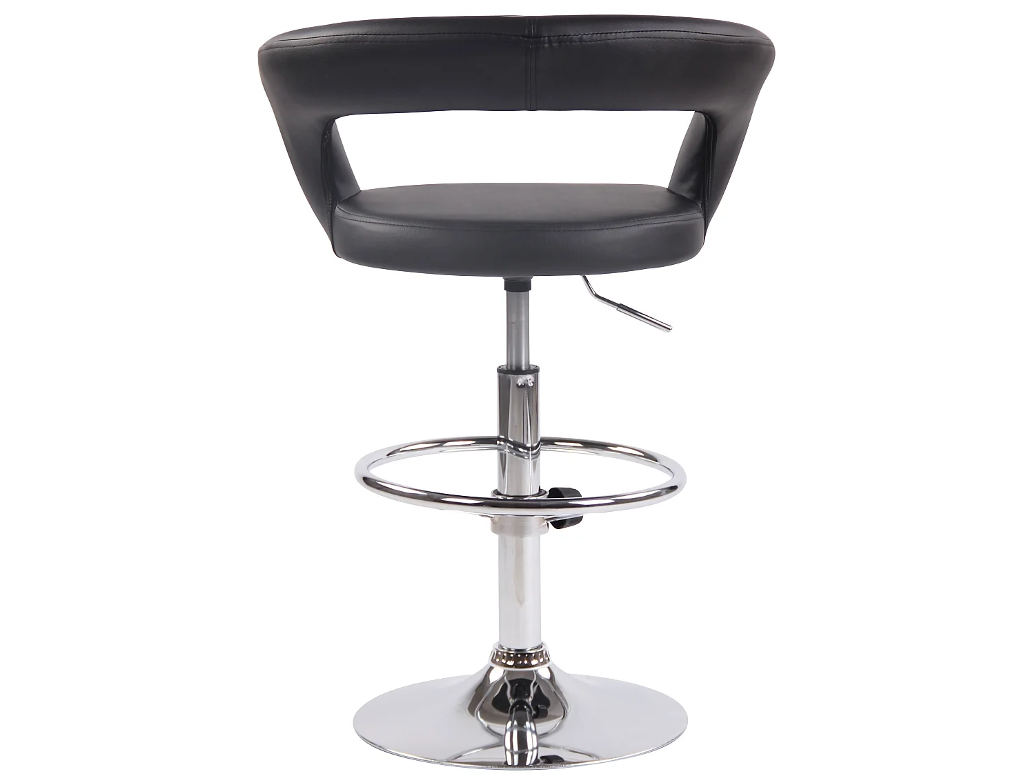 Tabouret de bar - Similicuir - Noir - Jaen