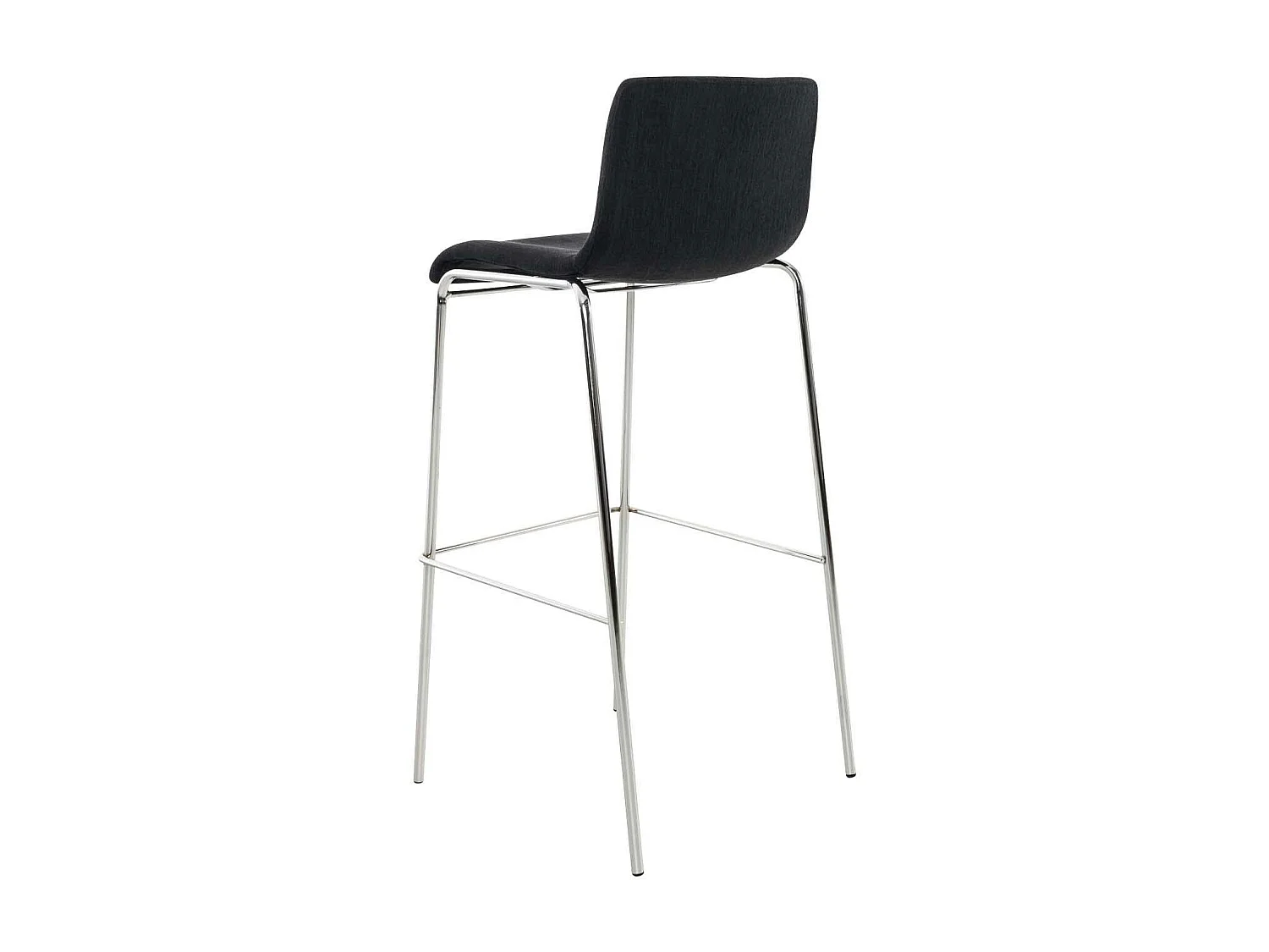 Tabouret de bar - Tissu & Chrome - Noir - Hoover