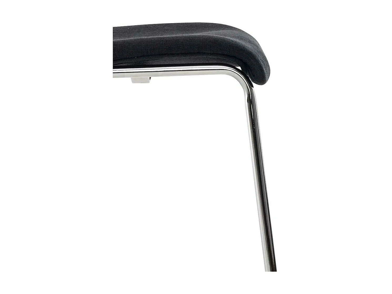 Tabouret de bar - Tissu & Chrome - Noir - Hoover