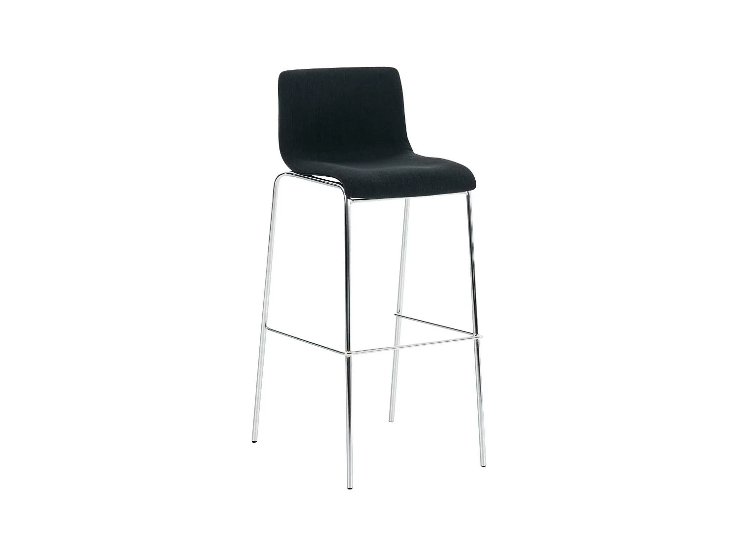 Tabouret de bar - Tissu & Chrome - Noir - Hoover