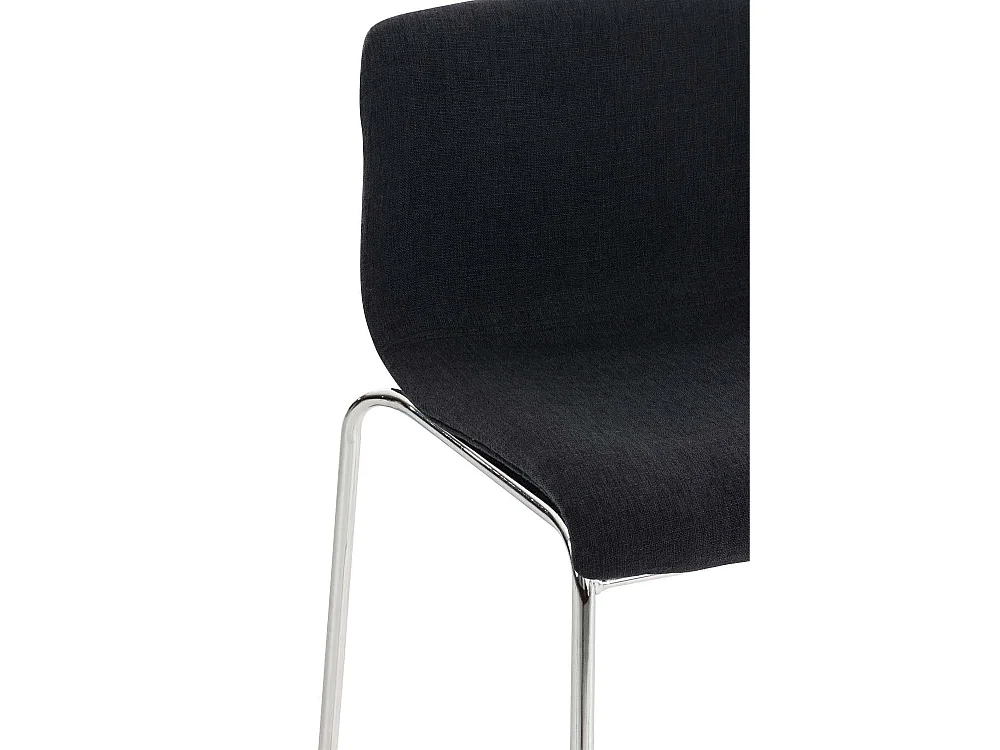Tabouret de bar - Tissu & Chrome - Noir - Hoover