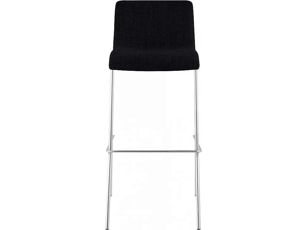 Tabouret de bar - Tissu & Chrome - Noir - Hoover