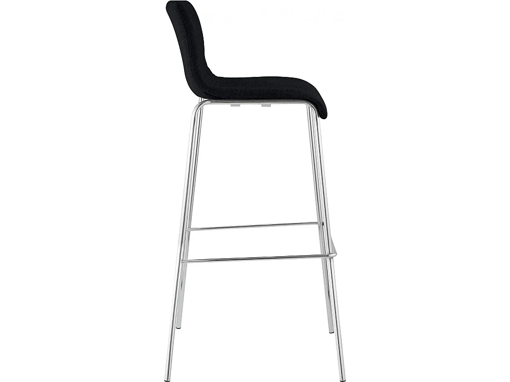 Tabouret de bar - Tissu & Chrome - Noir - Hoover