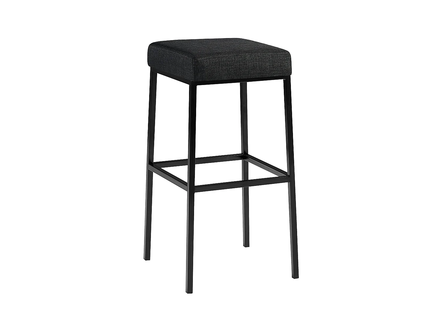 Tabouret de bar - Tissu & Noir - Gris foncé - Montreal 80