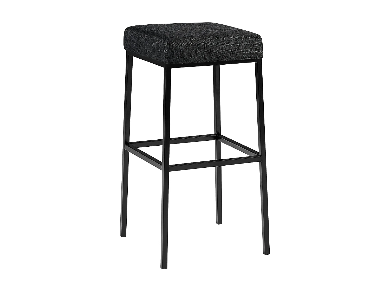 Tabouret de bar - Tissu & Noir - Gris foncé - Montreal 80