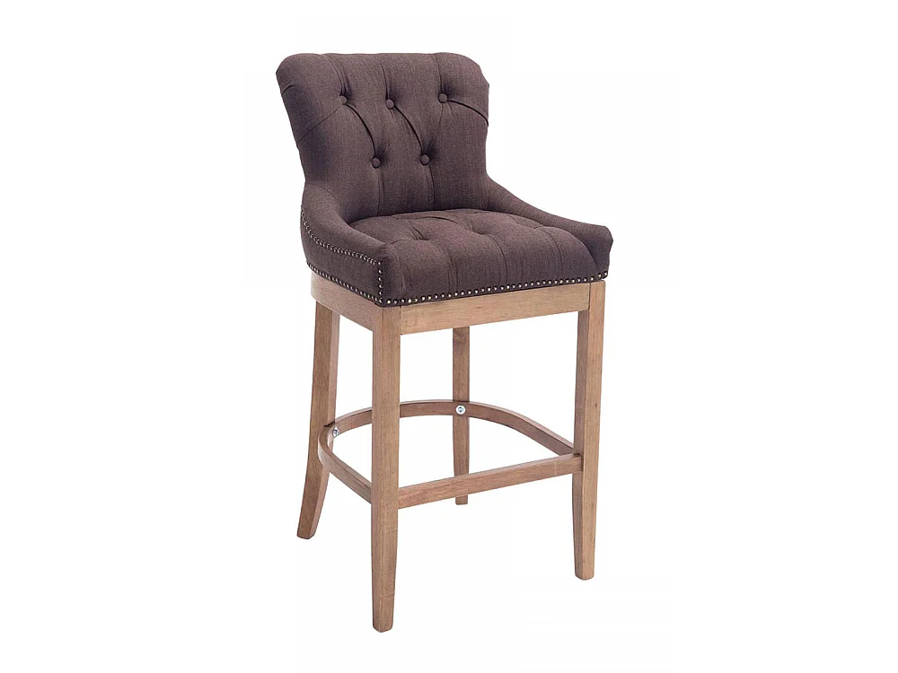 Lot de 2 Tabouret de bar - Tissu & Bois - Marron - Lakewood