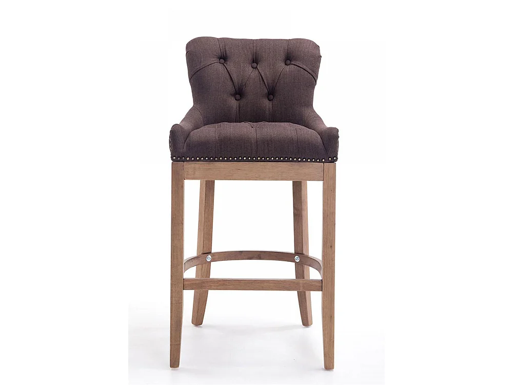 Lot de 2 Tabouret de bar - Tissu & Bois - Marron - Lakewood