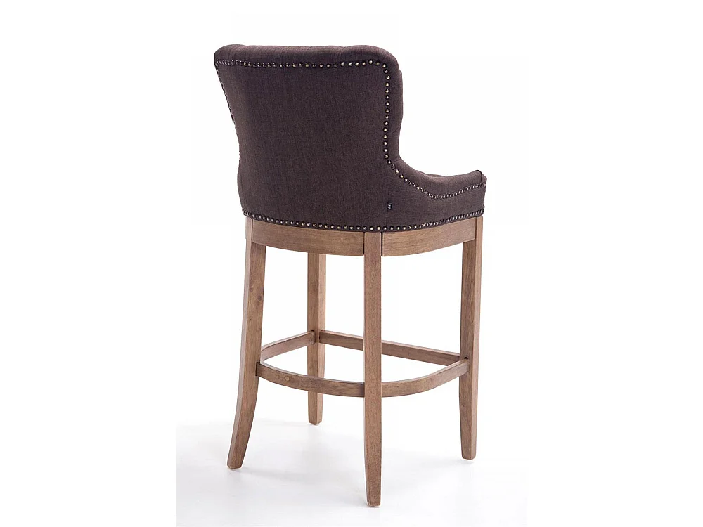 Lot de 2 Tabouret de bar - Tissu & Bois - Marron - Lakewood