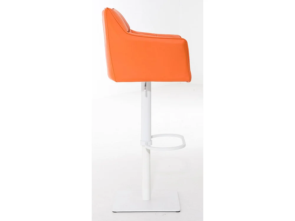 Lot de 2  Tabouret de bar - Similicuir & Blanc - Orange - Damaso