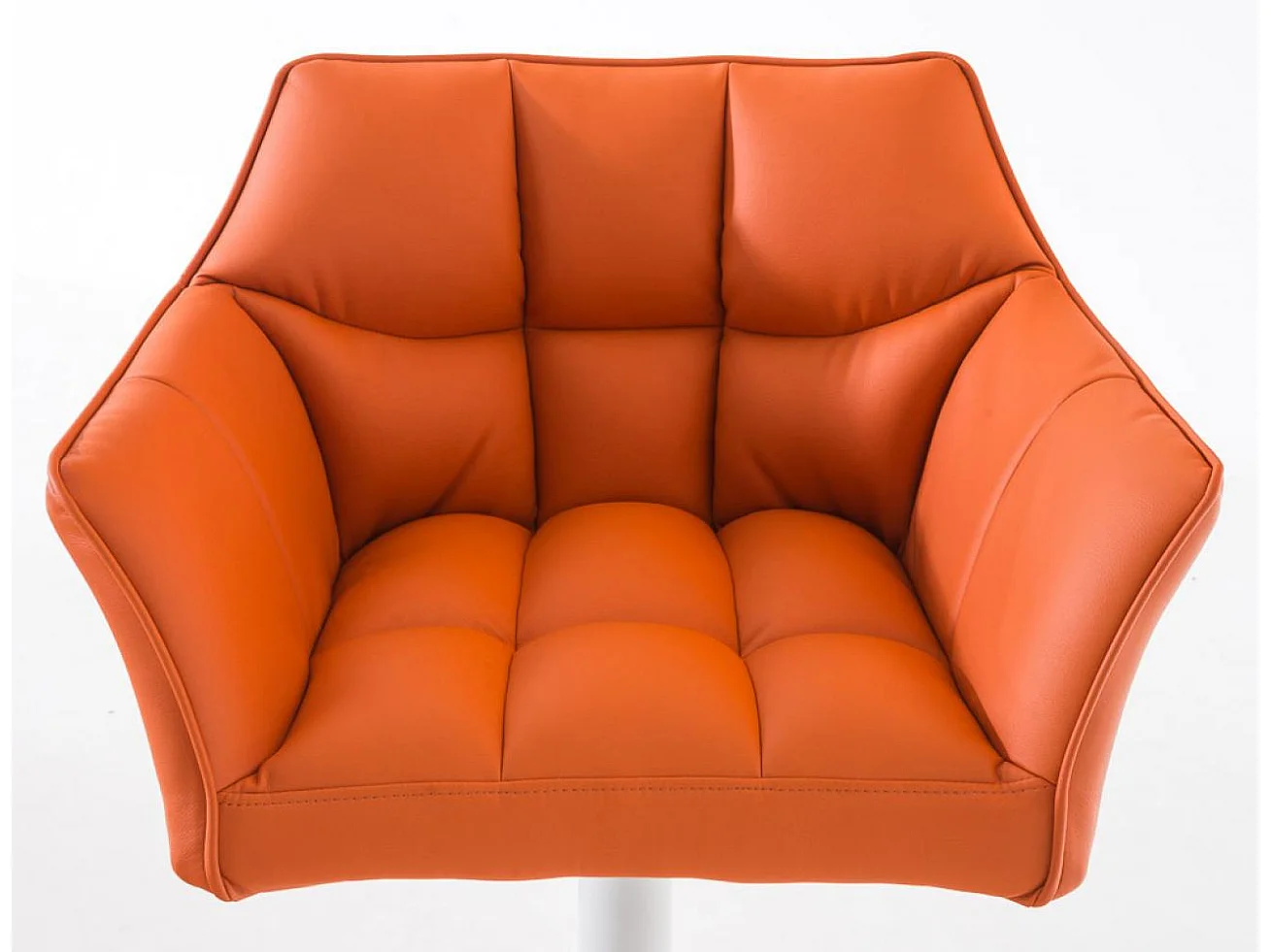 Lot de 2  Tabouret de bar - Similicuir & Blanc - Orange - Damaso