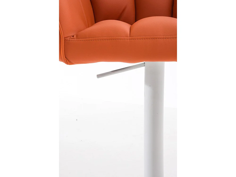 Lot de 2  Tabouret de bar - Similicuir & Blanc - Orange - Damaso
