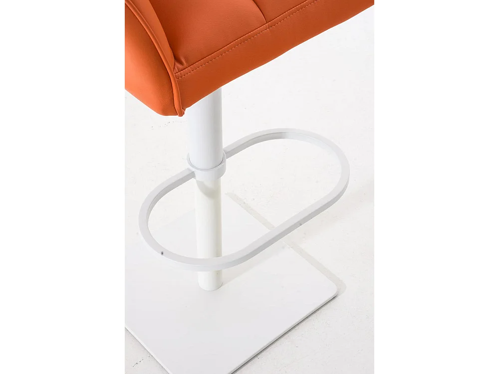 Lot de 2  Tabouret de bar - Similicuir & Blanc - Orange - Damaso
