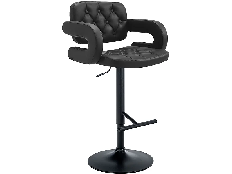 Tabouret de bar - Similicuir & Métal - Noir - Dublin