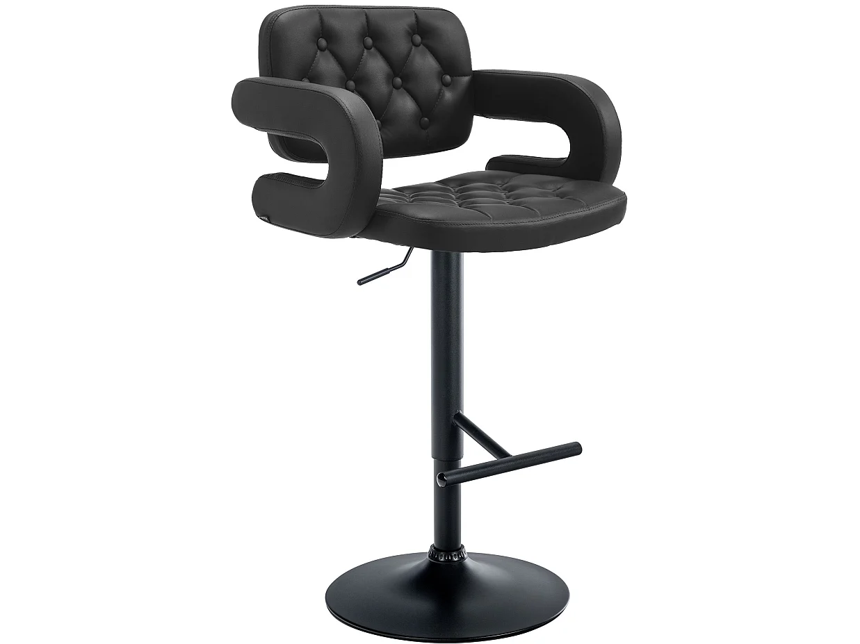 Tabouret de bar - Similicuir & Métal - Noir - Dublin