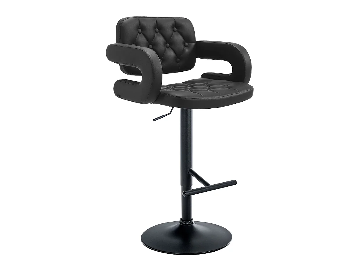 Tabouret de bar - Similicuir & Métal - Noir - Dublin