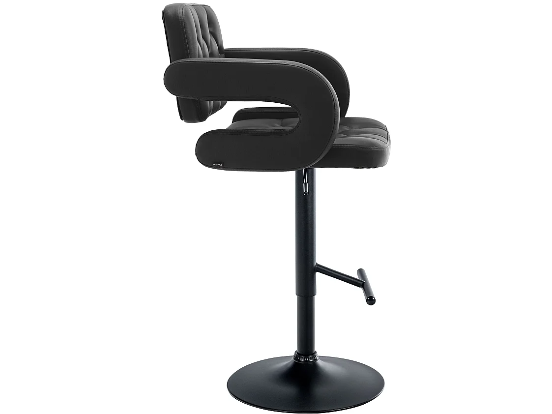 Tabouret de bar - Similicuir & Métal - Noir - Dublin