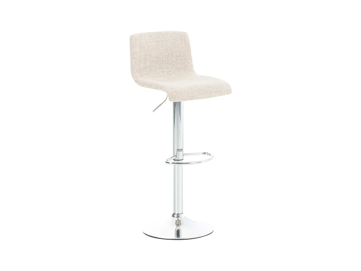 Tabouret de bar - Tissu & Métal chromé - Crème - Hover