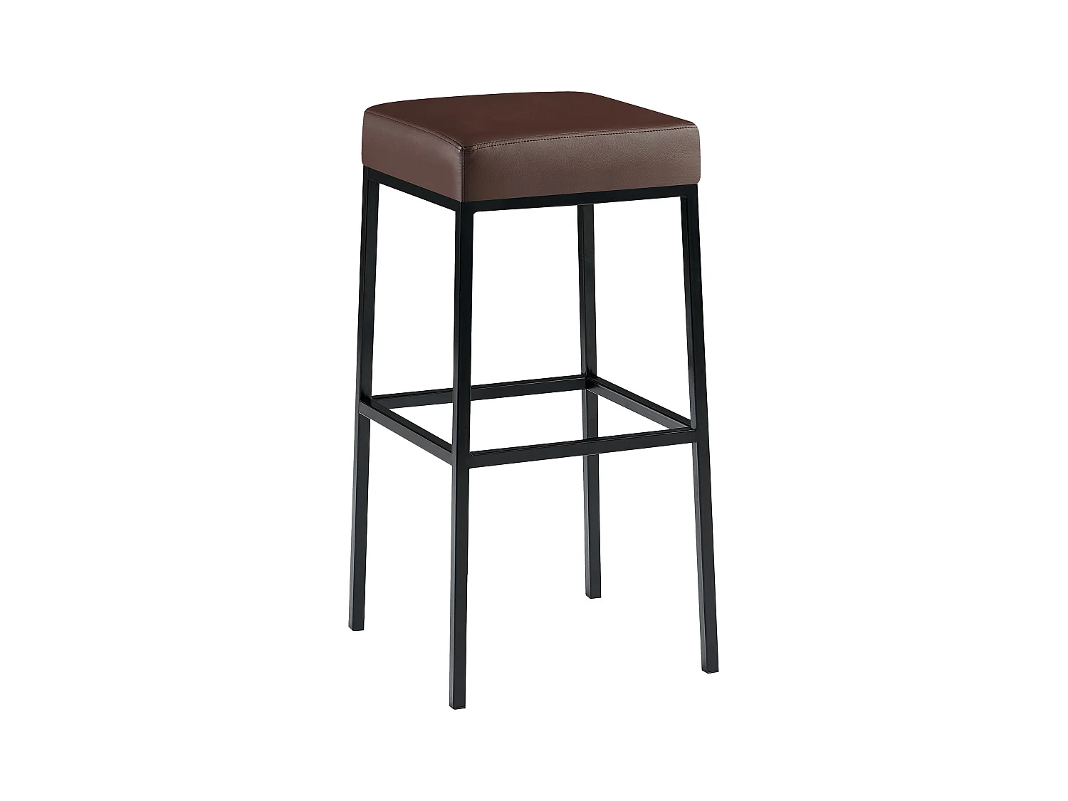 Tabouret de bar - Similicuir & Noir - Marron - Montreal 80