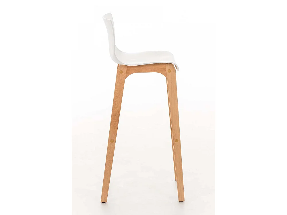 Tabouret de bar - Bois & Bois - Blanc - Hover