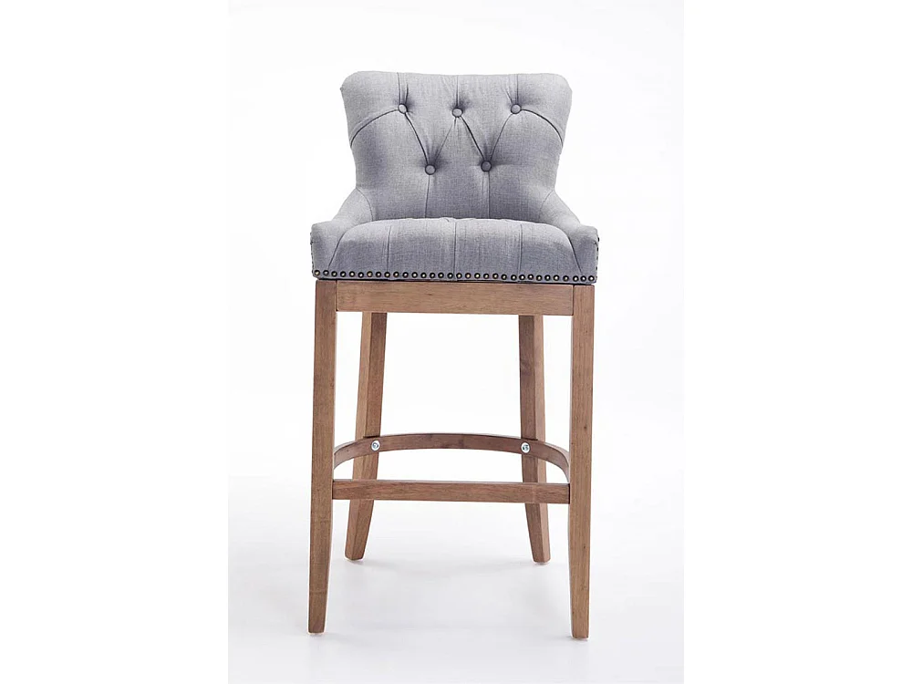 Lot de 2 Tabouret de bar - Tissu & Bois - Gris clair - Lakewood