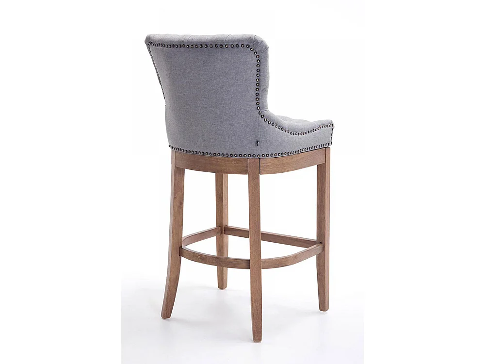Lot de 2 Tabouret de bar - Tissu & Bois - Gris clair - Lakewood