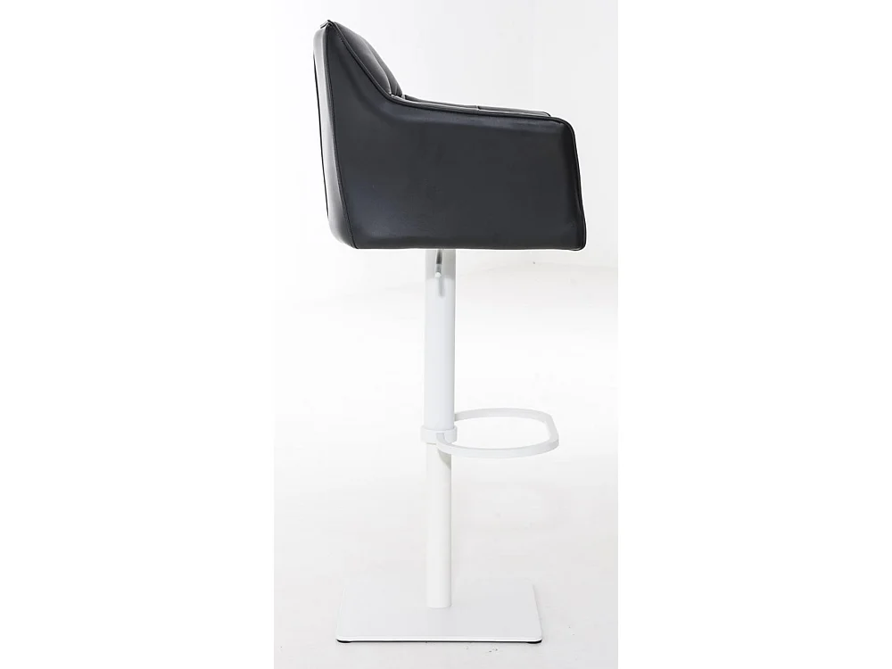 Lot de 2  Tabouret de bar - Similicuir & Blanc - Noir - Damaso