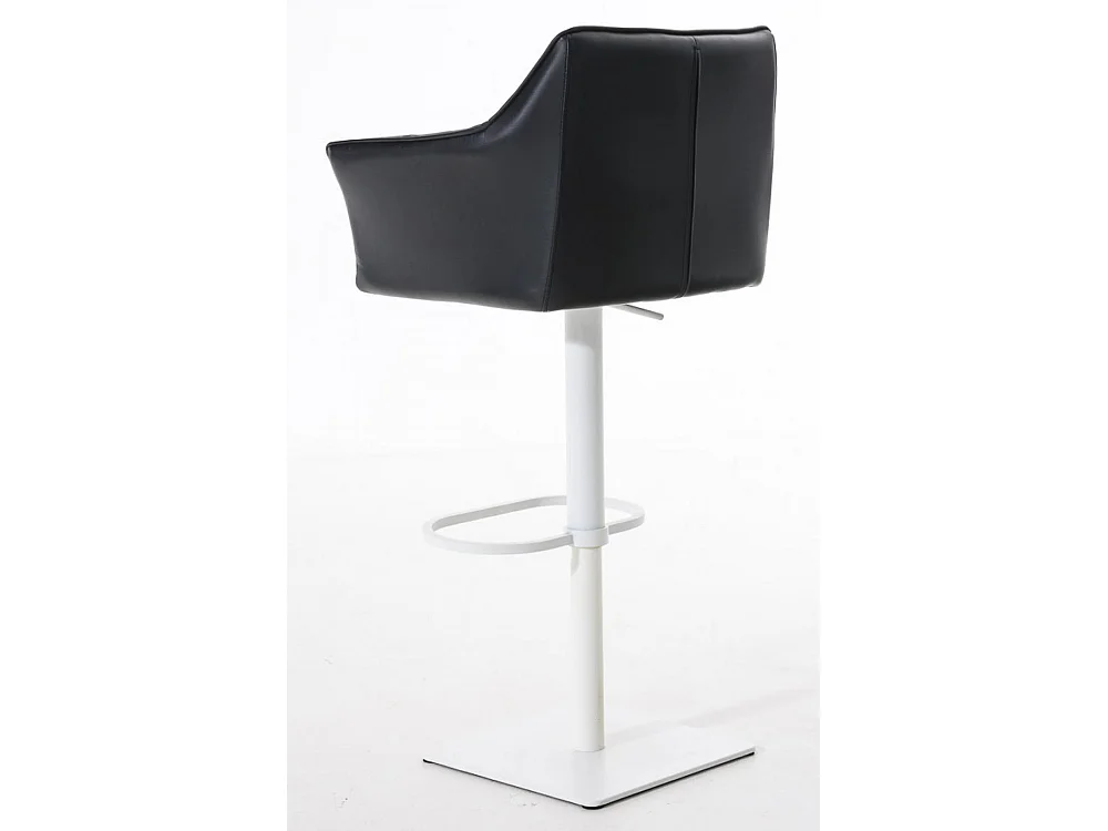 Lot de 2  Tabouret de bar - Similicuir & Blanc - Noir - Damaso