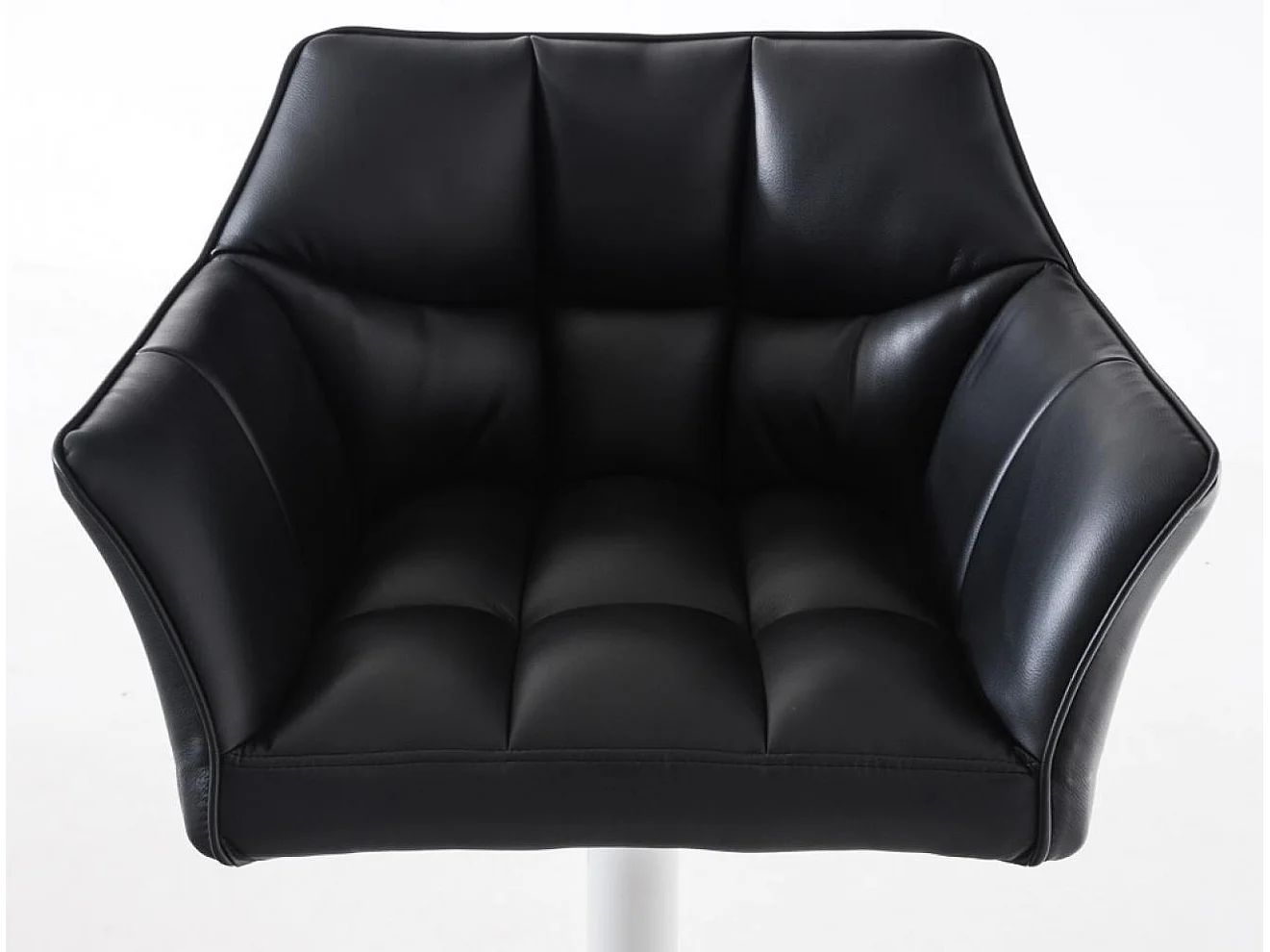 Lot de 2  Tabouret de bar - Similicuir & Blanc - Noir - Damaso