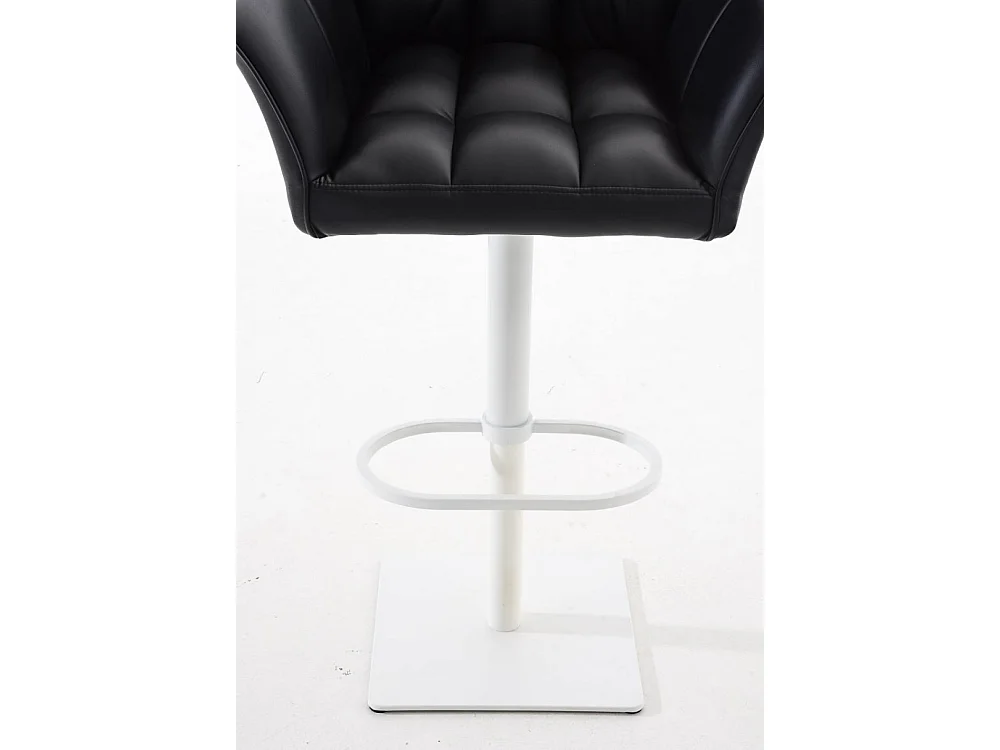 Lot de 2  Tabouret de bar - Similicuir & Blanc - Noir - Damaso