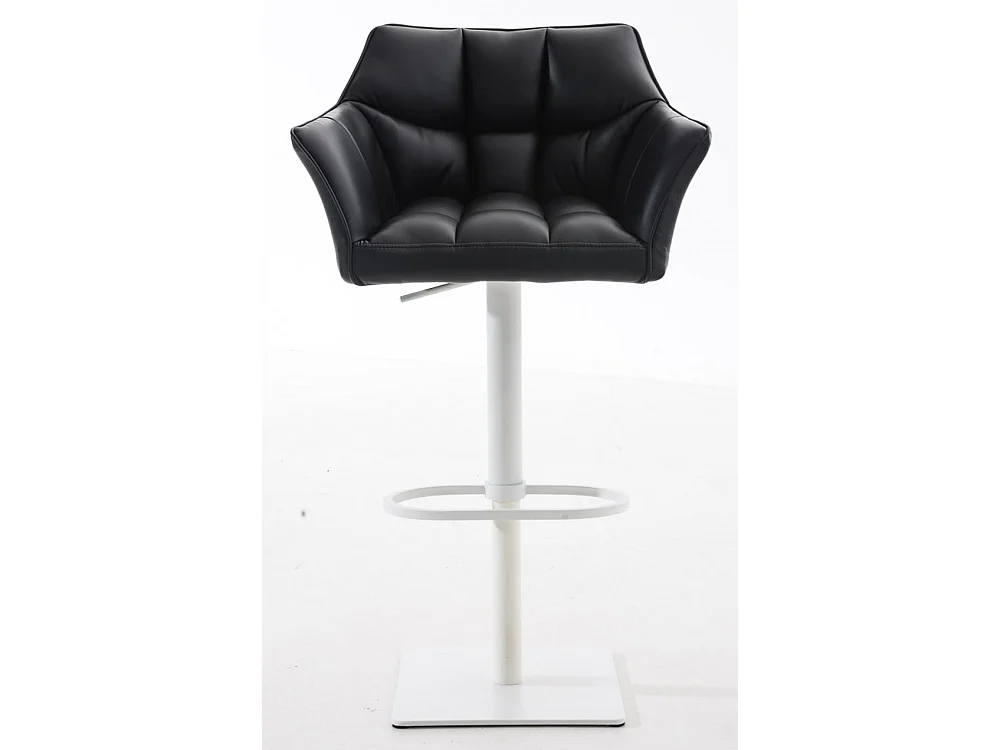 Lot de 2  Tabouret de bar - Similicuir & Blanc - Noir - Damaso