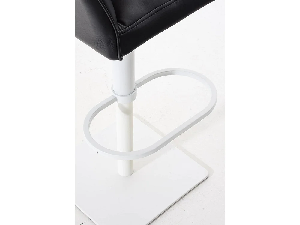 Lot de 2  Tabouret de bar - Similicuir & Blanc - Noir - Damaso