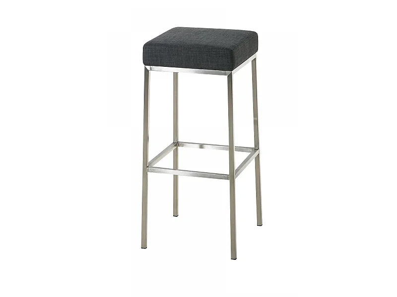 Tabouret de bar - Tissu & Acier inoxydable - Gris foncé - Montreal 80