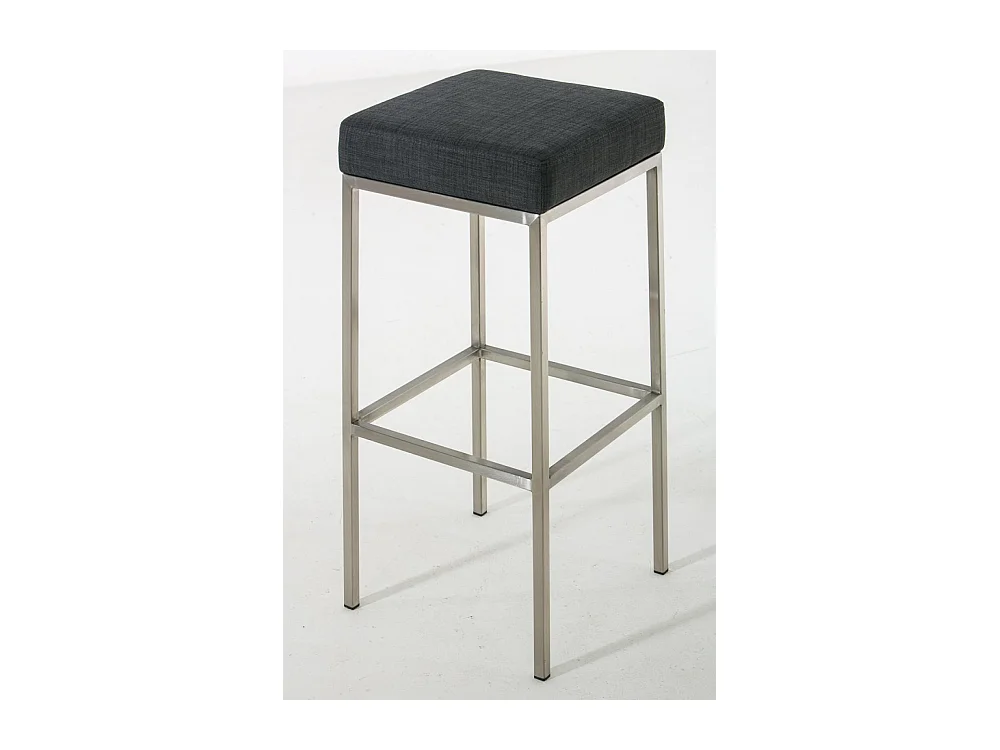 Tabouret de bar - Tissu & Acier inoxydable - Gris foncé - Montreal 80