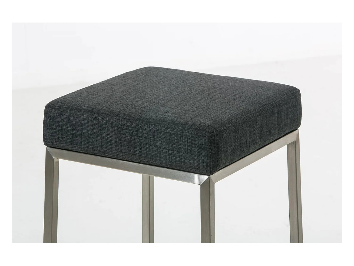 Tabouret de bar - Tissu & Acier inoxydable - Gris foncé - Montreal 80