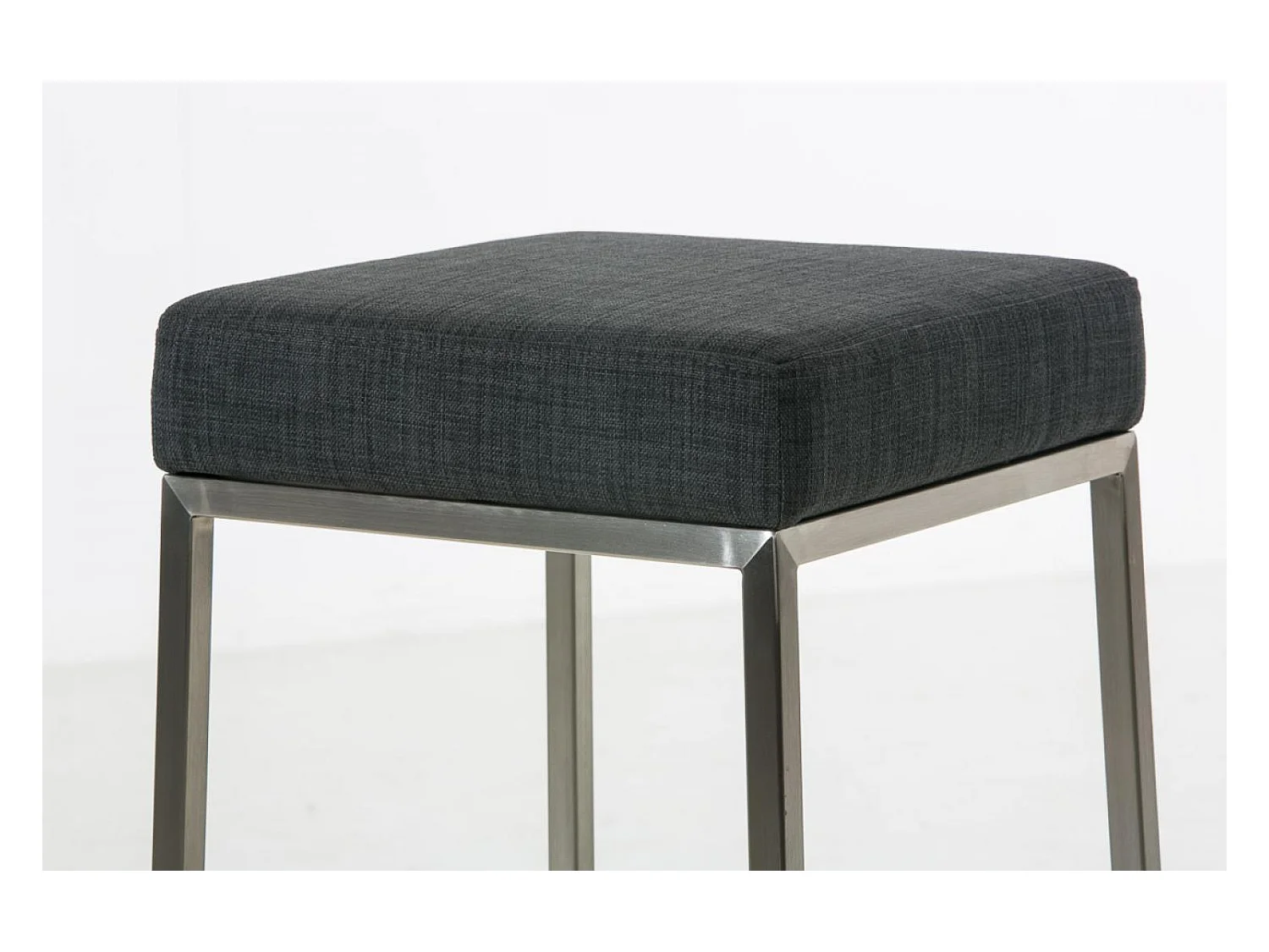 Tabouret de bar - Tissu & Acier inoxydable - Gris foncé - Montreal 80