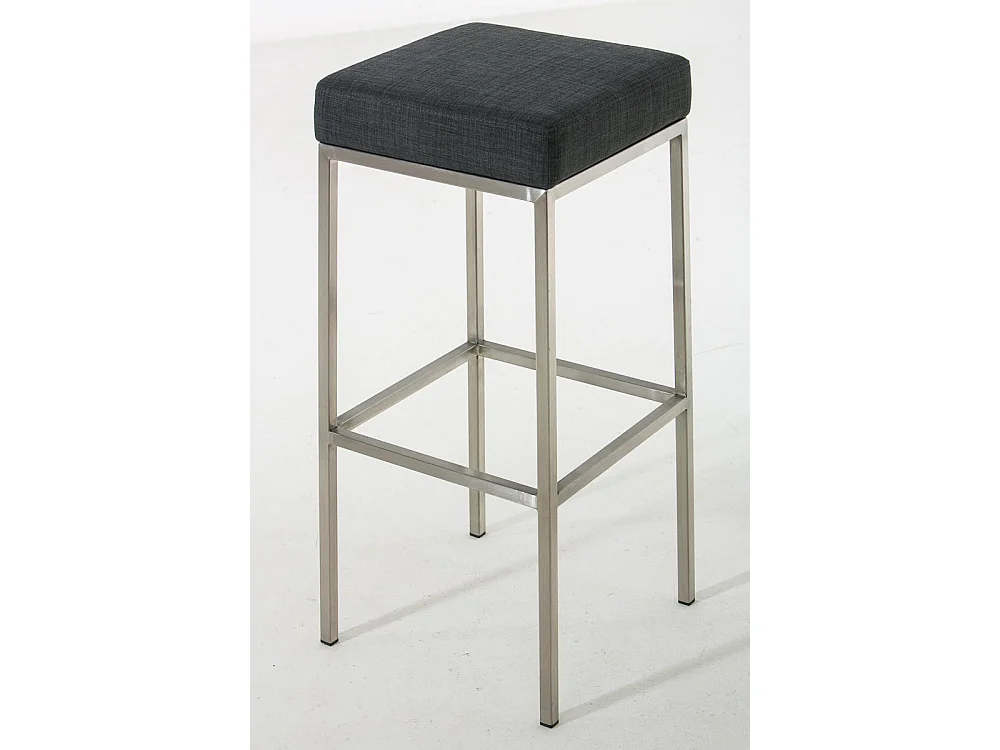 Tabouret de bar - Tissu & Acier inoxydable - Gris foncé - Montreal 80