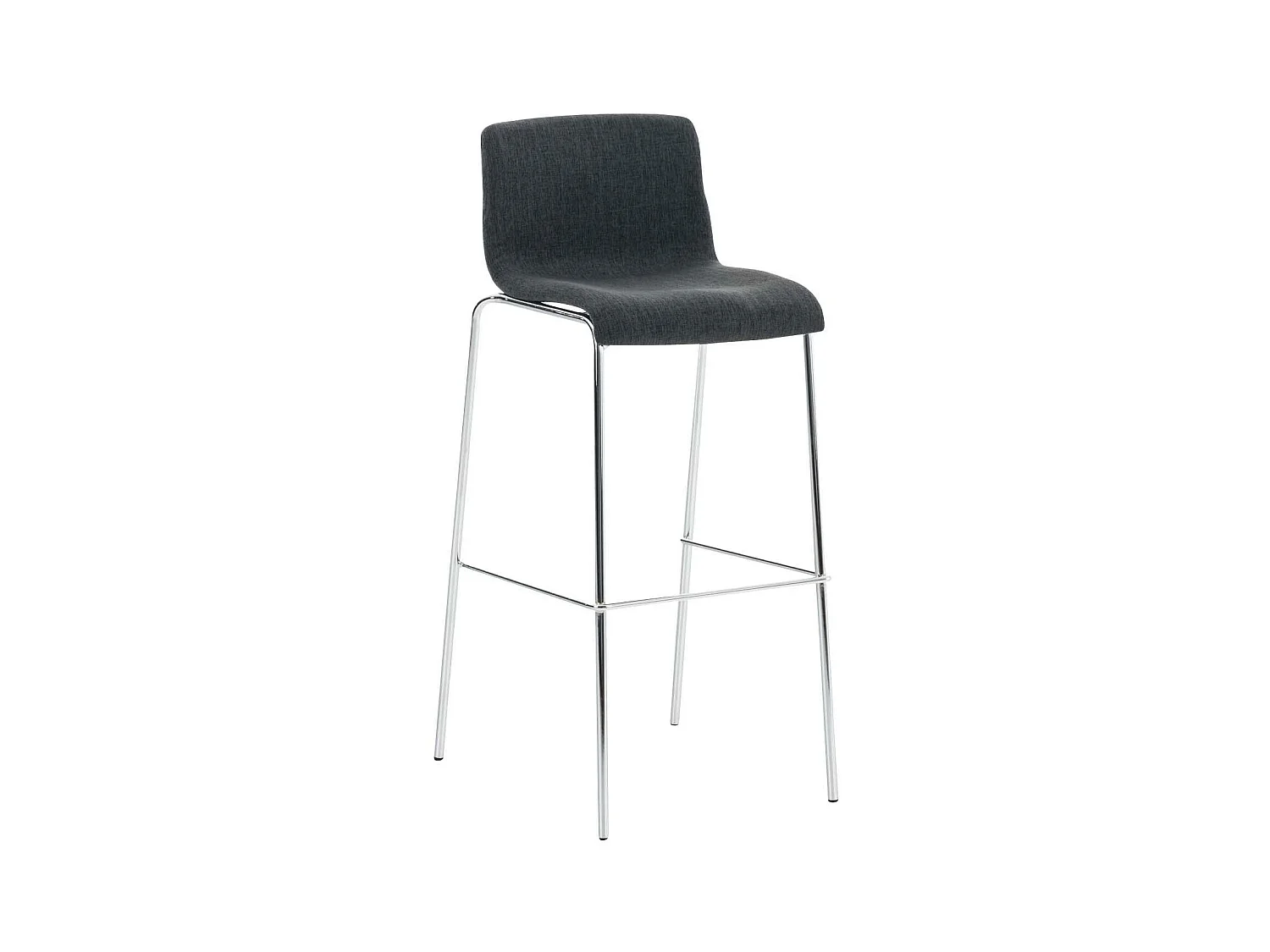 Tabouret de bar - Tissu & Chrome - Gris foncé - Hoover