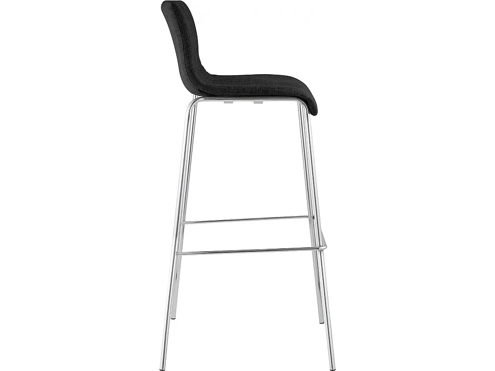 Tabouret de bar - Tissu & Chrome - Gris foncé - Hoover