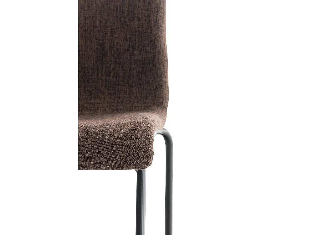 Tabouret de bar - Tissu & Noir - Marron - Hoover