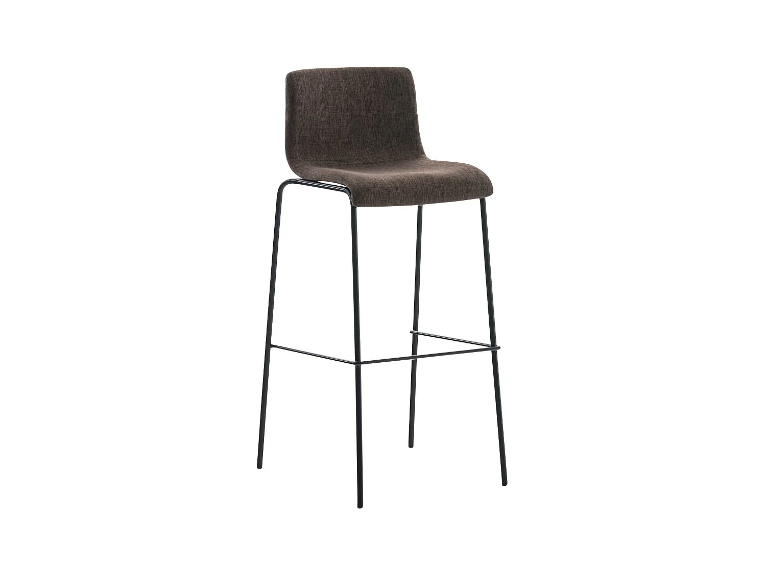 Tabouret de bar - Tissu & Noir - Marron - Hoover