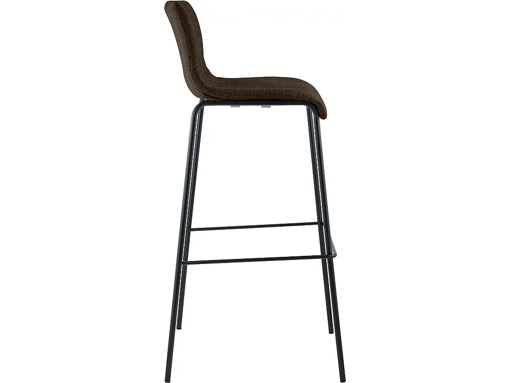 Tabouret de bar - Tissu & Noir - Marron - Hoover