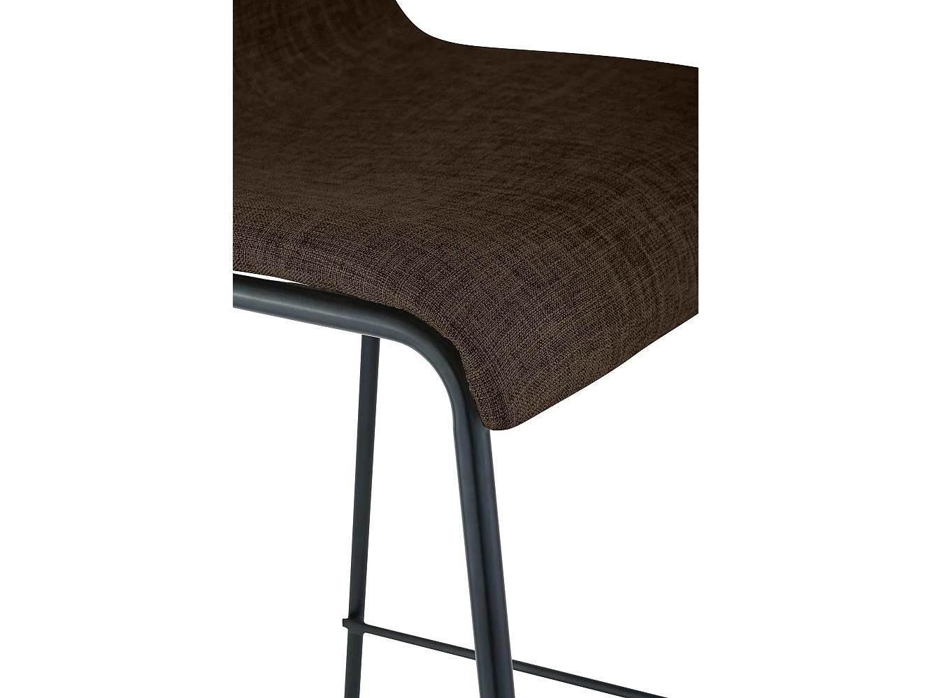 Tabouret de bar - Tissu & Noir - Marron - Hoover