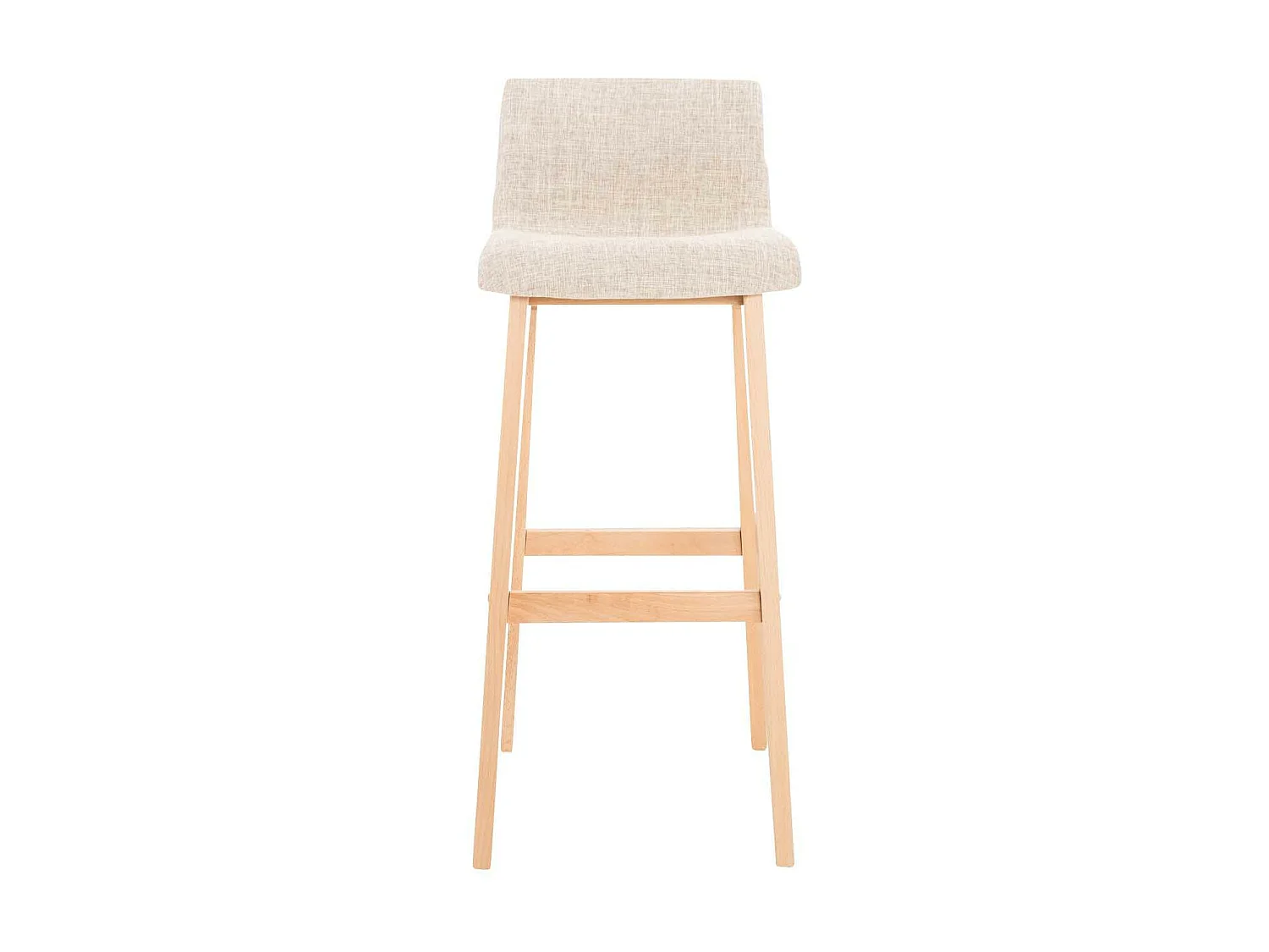 Tabouret de bar - Tissu & Bois - Crème - Hover