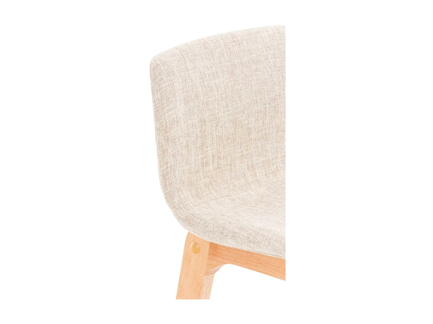 Tabouret de bar - Tissu & Bois - Crème - Hover